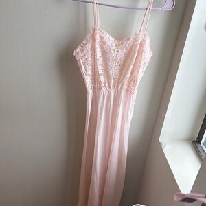 Vintage 1960’s Sleep Slip Dress Cotton Lace and Silk